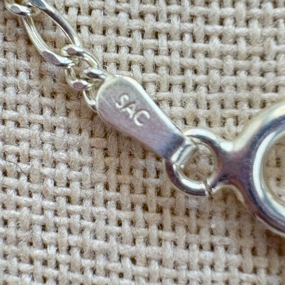 VTG Sterling Silver 925 Dancing Figure Textured Pendant Necklace Size 26" Length - Picture 11 of 16